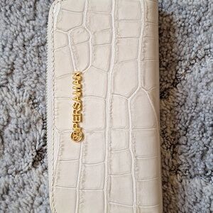 Persaman Embossed Beige Leathet Wallet NWOT